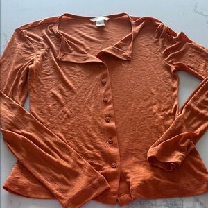 HM Orange Button-Up Women's Top